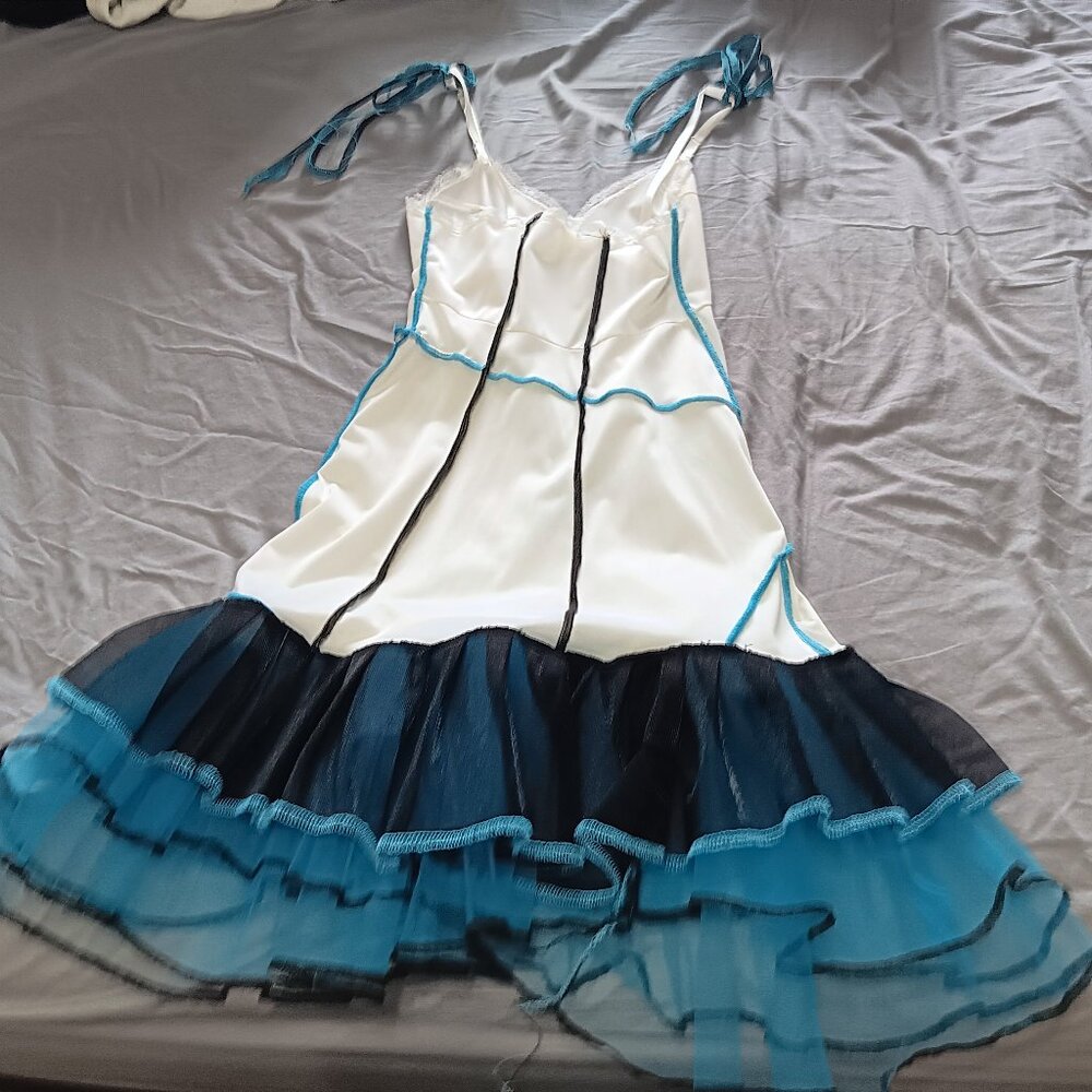 Vintage Custom Made OOAK White Sheer Slip Dress Lolita Faerie Fairy Goth